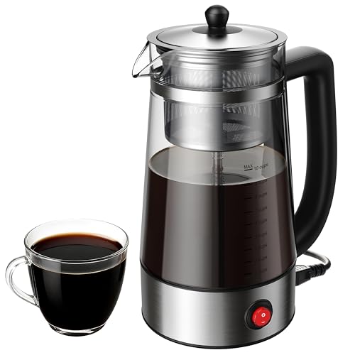 10-Cup Electric Percolator Coffee Pot with Borosilicate Glass Carafe