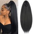 Yaki Straight Ponytail Extension - Drawstring, 22 Inch, Natural Black