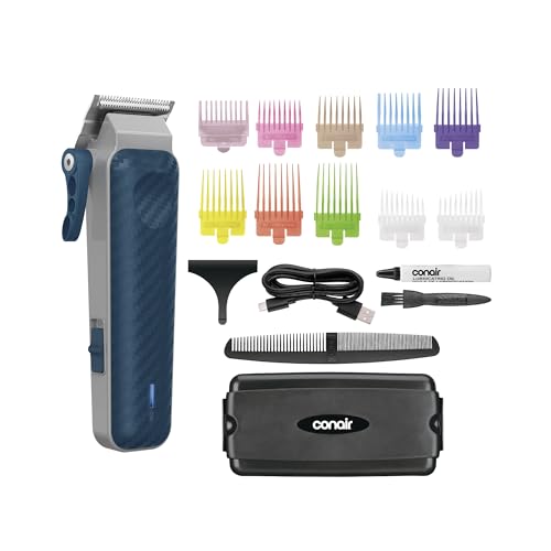 Rechargeable Hair Clippers Kit with Color-Coded Comb Guides - 1 Pack