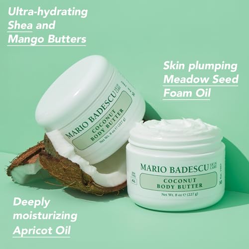 Mario Badescu Coconut Body Butter Pack of 2 - 8oz All Skin Types Moisturizer