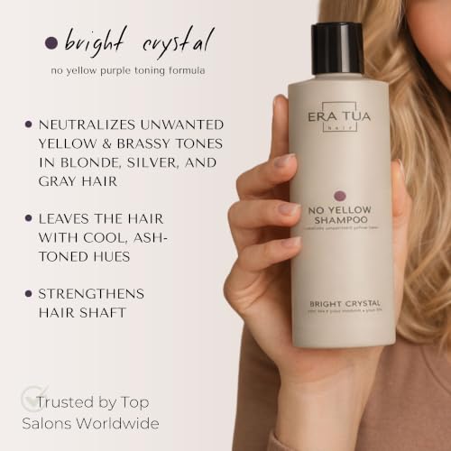 No-Yellow Toning Purple Shampoo 8.45 Fl Oz - Neutralizes Brassiness for Blonde & Silver Hair