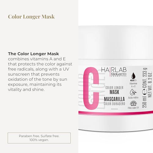 Color-Protection Hair Mask for Dyed & Gray Hair - 250ml with Vitamins A & E