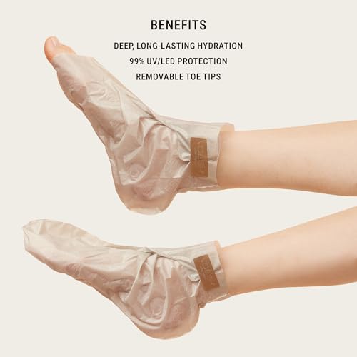 5-Pack Collagen Socks for Dry Feet & Cracked Heel Repair - Moisturizing Vegan Spa Foot Masks