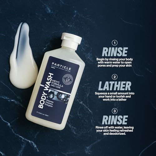 Men’s Body Wash with Dead Sea Minerals - Hydrating Shower Gel & Cleanser, Fresh Citrus Woody Scent, 13.52 fl oz