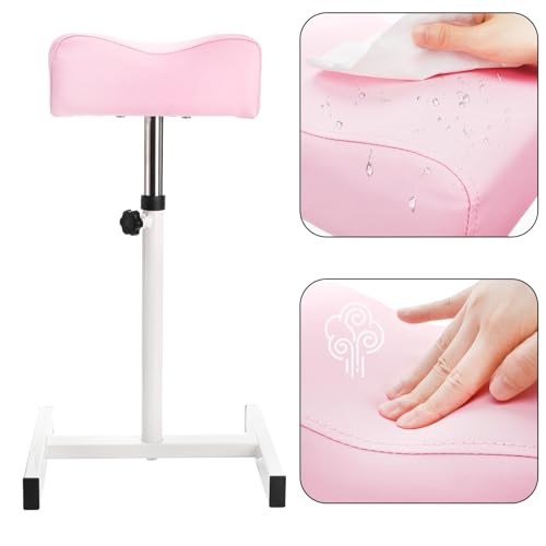 Hedume Adjustable Pedicure Footrest Stool for Salon & Home Beauty, Pink