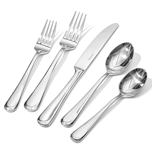 60-Piece Stainless Steel Flatware Set for 12 with Modern Mirror Finish