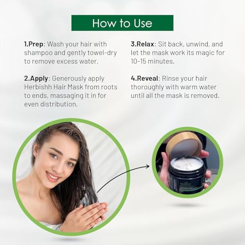 Herbishh Chestnut Brown Hair Color Shampoo & Argan Hair Mask Combo for Grey Hair - Vegan, Ammonia-Free