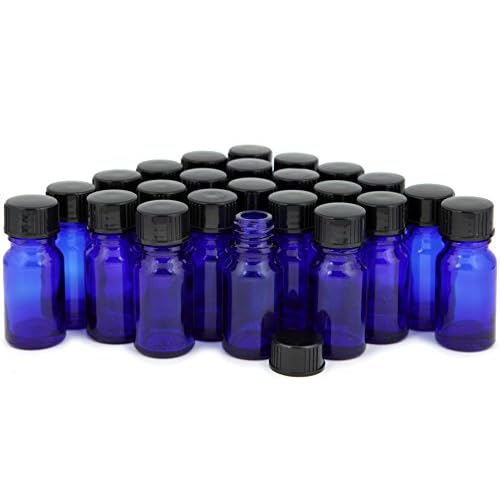 Vivaplex, 24, Cobalt Blue, 10 ml (1/3 oz) Glass Bottles, with Lids