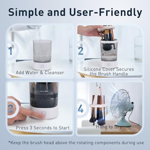 Electric Makeup Brush Cleaner, Portable Automatic USB Cosmetic Brushes Cleaner Machine, Automatic Makeup Brush Cleaner for Makeup Sponges and Brushes£¨22£©