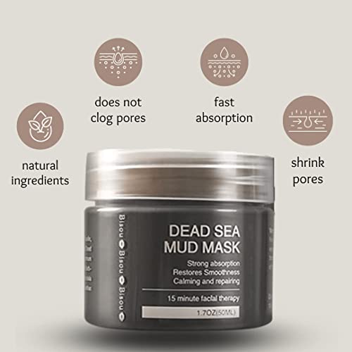 3-Set Charcoal & Dead Sea Mud Face Mask Trio with Applicator - Hypoallergenic, pH Balanced