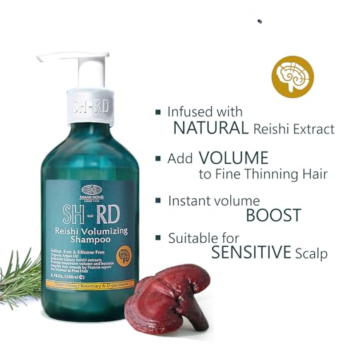 Reishi Volumizing Shampoo for Fine Thin Hair - 6.76oz with Reishi Extract & Argan Oil
