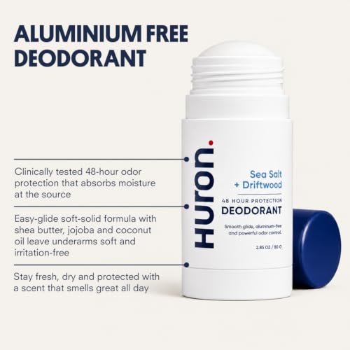 Huron Aluminum-Free Deodorant Citrus + Eucalyptus 2-Pack - Long-Lasting, Sensitive Skin