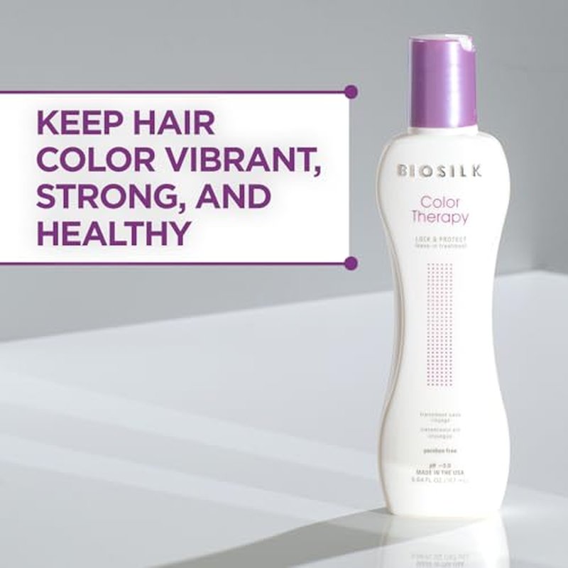 BioSilk Color Therapy Lock & Protect, Prevents Color Loss & Strengthens Hair, Keeps Color Vibrant & Rich, Sulfate, Paraben & Cruelty-Free, 5.64 Oz (Pack of 2)