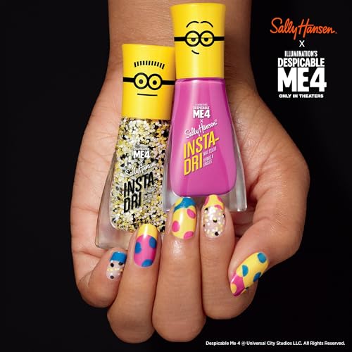 Sally Hansen Insta-Dri¢ç X Despicable Me, Sweet Villainy, Quick Dry, Long Lasting, Streak-Free Shine, Pink Nail Polish