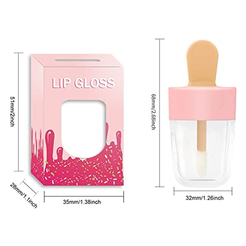 15 Pack Lip Gloss Tubes with Packaging Boxes,Pink Ice-cream Shaped Lipgloss Tube with Wand,Cute Empty Lip Gloss Containers Wholesale for Business,8ml/0.27Oz,Tube+Boxes