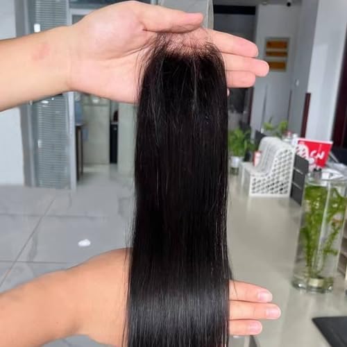 2x6 HD Lace Closure - Straight Human Hair, Pre-Plucked, Bleached Knots, 12 Inch Variation of This Listing