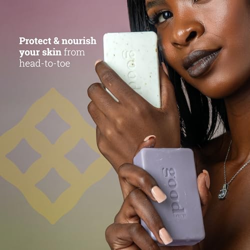 Alaffia Good Soap Lavender (4 Bars) + Trial-Size Herbal Bar ? Long-Lasting, Triple-Milled with Fair Trade Shea Butter