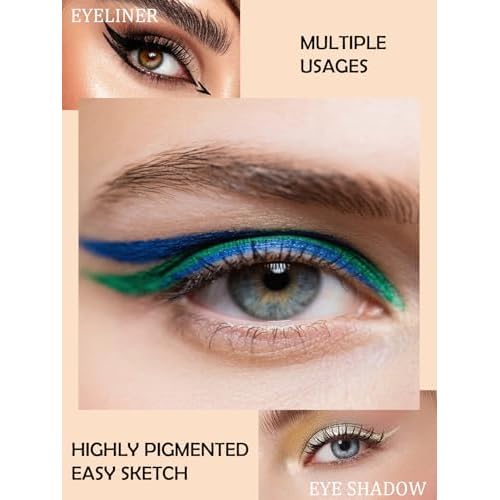 Shimmer Black Gel Glitter Eyeliner Pencil, Metallic Waterproof Smudge-Proof Creamy Retractable Smooth Eye Liner pencil, Hypoallergenic Long Lasting Eyeliner Brightener Pen Eye Makeup Gift for Women#12