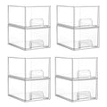 Vtopmart 8 Pack Small Clear Stackable Storage Drawers,Acrylic Bathroom Makeup Organizer,Plastic Storage Bins For Vanity, Undersink, Kitchen Cabinets, Pantry, Home Organization