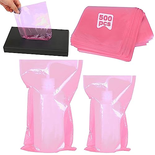 Pink Tattoo Wash Bottle Bags - Disposable Squeeze Bottle Sleeves, 500PCS MOSROAD