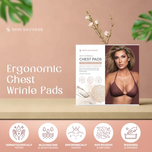Skin Sauvage Chest & Neck Wrinkle Pads (2 Count) — Anti-Aging Silicone Smoothing & Moisturizing