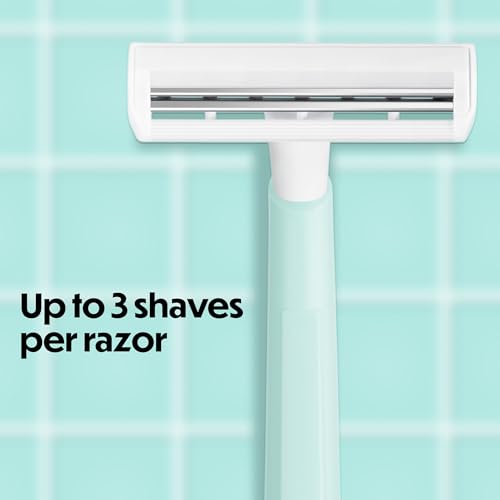 Disposable Women's Razors with 2 Blades & Pastel Handles - Pack of 10