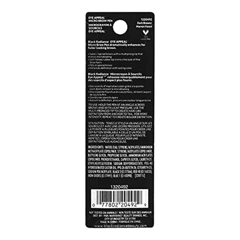 Black Radiance Eye Appeal¢â Micro Brow Pen Dark Brown (Pack of 2)