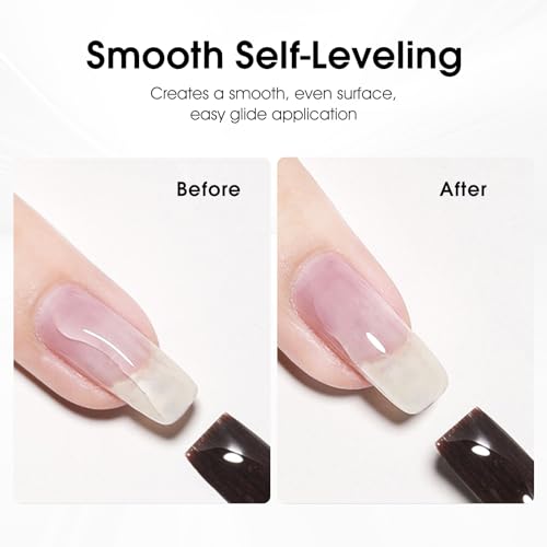 CANNI 6 Pcs 9 Ml Nude Pink Quick Builder Nail Gel Polish Set- Jelly Pink Builder for Nails Strengthener Gel Thickening Extension for Beginners DIY Home Salon Manicure