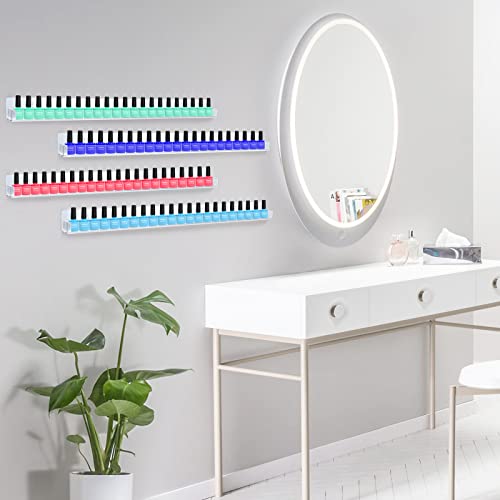 Trophable 24-Inch Clear Wall Mounted Nail Polish Rack Set - 6 Pack