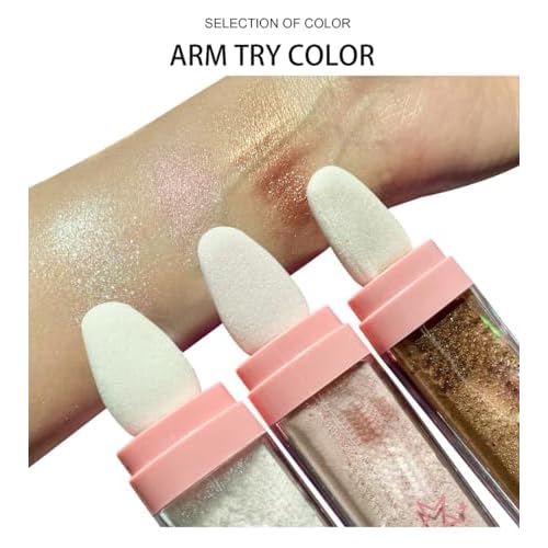 3 Color Glitter Powder Highlighter Makeup,Body Brightens the Natural Three-Dimensional Face Blusher Patting Glitter Powder Highlighter Makeup (01# 02#03#)