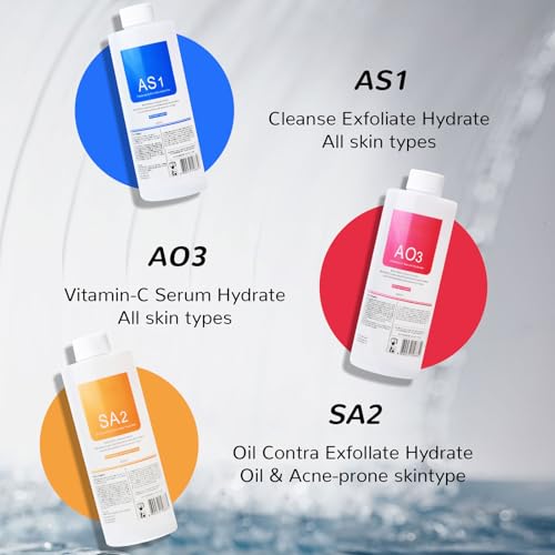 Hydrate Solution for Facial Machine Hydrogen Oxygen Professional, AS1 SA2 AO3 Solution Serums for Hydration Face Cleaning, Face Skin Care, Hydrating, Exfoliate 400ml/6pcs