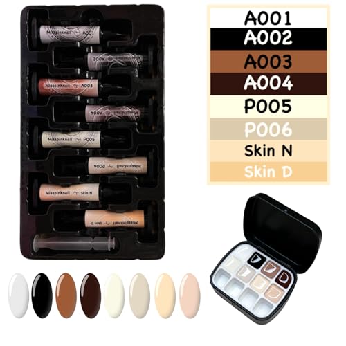 Advanced Painting Gel for Nail Art,8 colour kit with 2 palette(12 divsions),Non wipe,Manicure Professional Nail Salon DIY at Home Gift (Set A)
