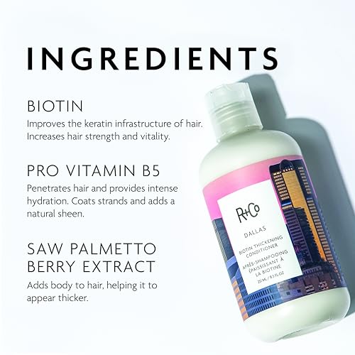 R+Co DALLAS Biotin Thickening Conditioner ? Volumizing & Nourishing Conditioner for Fuller, Stronger Hair