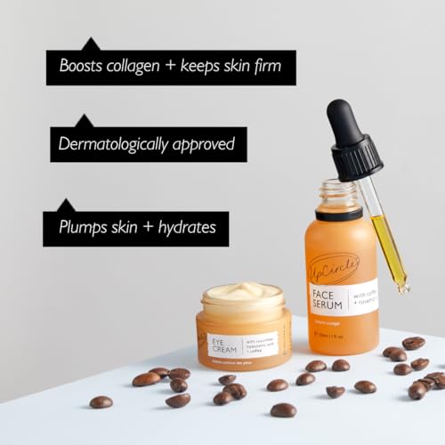UpCircle Caffeinated Duo ? Our Face Oil and Eye Cream Duo ? Vitamin C, Hyaluronic Acid + Coffee Oil ? Evens Skin Tone, Reduces Puffiness + Dark Circles ? Vegan
