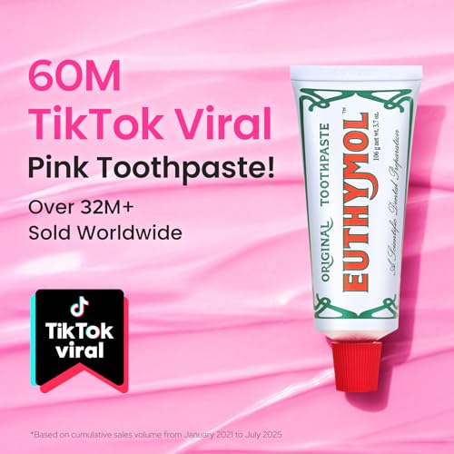 Euthymol Pink Toothpaste Pack of 2 Fluoride-Free Gentle Oral Care