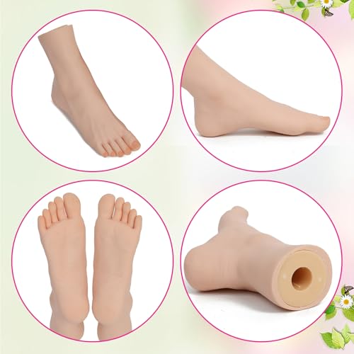 Left Practice Foot Model – Soft Realistic PVC Nail Training Foot for Home Salon DIY