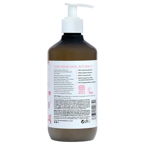 I LOVE Naturals Rose and Argan Hand Wash - Hydrating Hand Soap with Essential Oils - Skin-Smoothing Formula - Plant-Based Cleansers - 16.9 oz (Pack of 2)