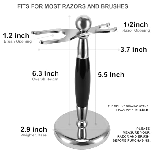 Luxury Shaving Brush & Razor Stand Universal Shaver Holder with Weighted & Non Slip Base