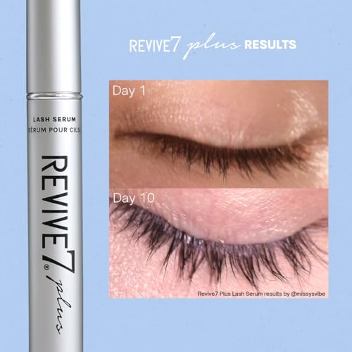 Revive7 Plus Revitalizing Lash Growth Serum for Eyelash Thickness - Serum Brow Enhancer Eyebrow - Lash Enhanced Formula for Longer, Full and Thicker Natural Eyelash, Made in Canada (3 ml)