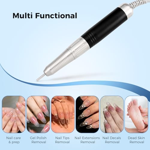 Black Nail Drill Handpiece Compatible with KUPA UP200 KP55 KP60 KP5000 - 30,000RPM Professional Manicure Tool