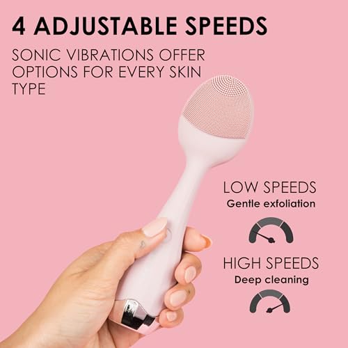 Rechargeable Waterproof Sonic Facial Cleansing Brush with Silicone Massager