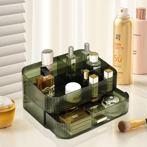 Large Capacity Makeup Organizer with Stackable Drawers and Compartments