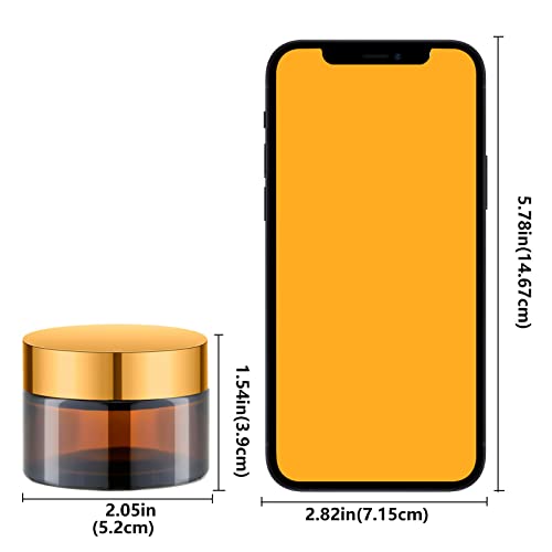 Amber Glass Cream Jars Set - 24 Pcs 1 Oz Refillable Cosmetic Containers with Spoons - Amber Variation