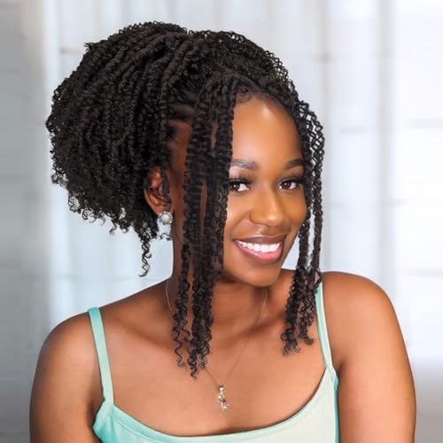 Pre-Twisted Micro Locs Crochet Hair Extensions - 12 Inch, 9 Packs, 2#