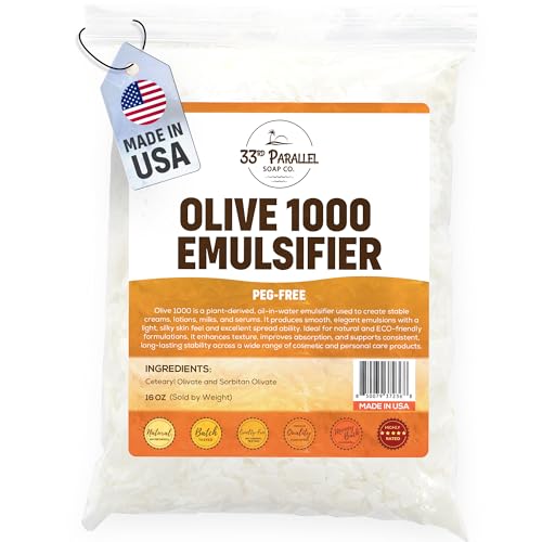 Olive 1000 Emulsifier - Natural PEG-Free Oil-in-Water Cosmetic Emulsifier for DIY Skincare & Haircare
