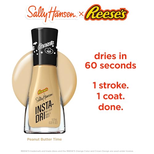 Sally Hansen Insta-Dri Reese's Nail Polish | Quick Dry, Long Lasting, Streak-Free Shine | Opaque, Glossy | 740 Peanut Butter Time | Tan Brown Nail Color