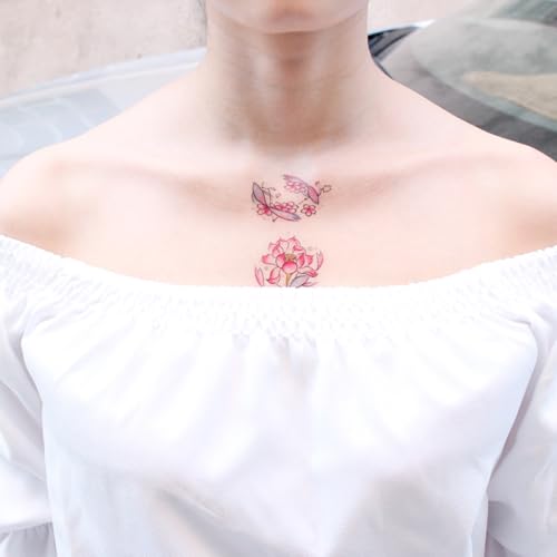 6 Sheets Tiny Small Temporary Tattoos For Women Men Finger Hands Neck Wrist Face, Cute Long Lasting Cartoon Fake Tattoo Stickers For Kids Boys Girls Rabbit Owl Snake Lion Eagle Whale