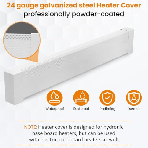 4 FT Baseboard Heater Cover with Endcaps - Left & Right - Variation 2