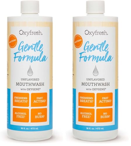 Gentle Unflavored Mouthwash for Sensitive Gums & Teeth - 16 oz Pack of 2 - Alcohol-Free, Zero Mint, Flavor Free