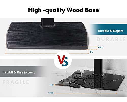 Tall TV Floor Stand with Power Outlet for 32-75 Inch TVs - Black, With Outlet